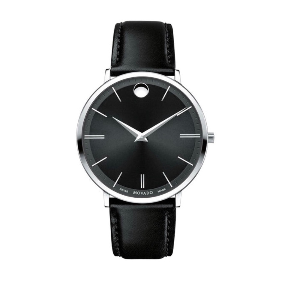 Movado Women’s Ultra Slim 28mm Strap Watch Black - Picture 2 of 8